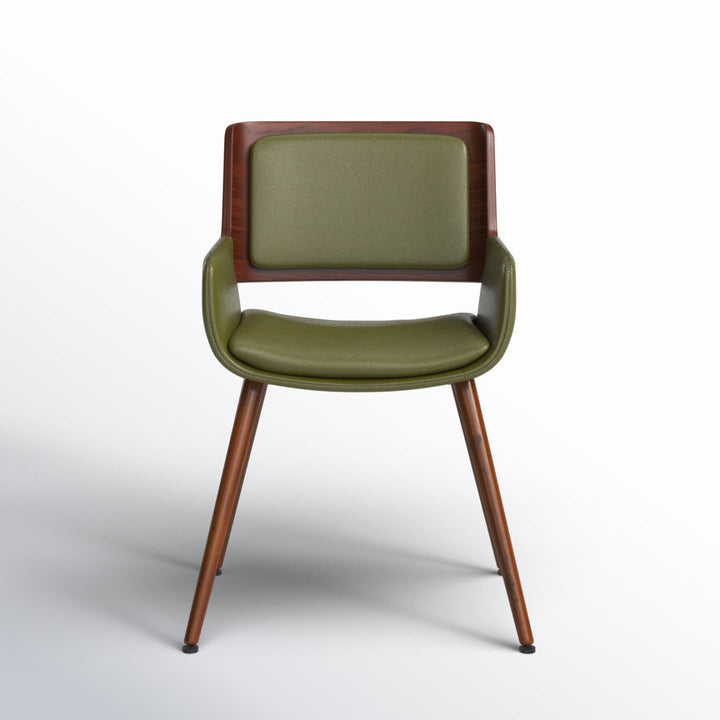 Seagraves Faux Leather Mid-Century Dining Chair Mercury Row® Upholstery Color: Olive Green Faux Leather