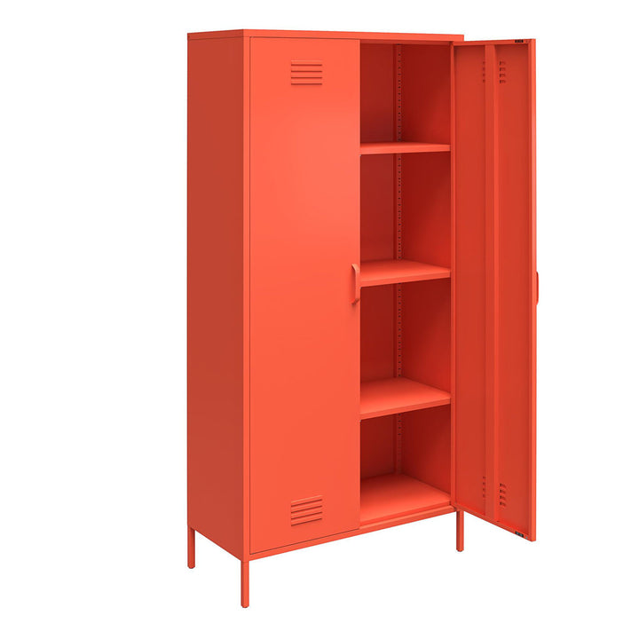 Cache 2 Door Tall Metal Locker Style Storage Cabinet Novogratz Finish: Orange