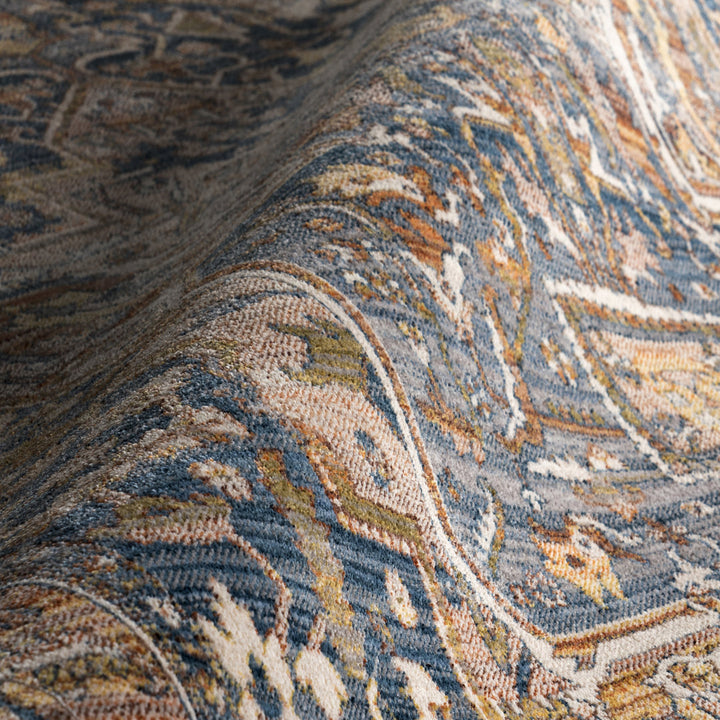 Windmere Traditional Oriental Medallion Rust/Brick/Navy Area Rug Langley Street® Rug Size: Round 7'10"