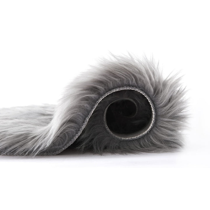 Haja Handmade Shag Faux Sheepskin Gray Area Rug Everly Quinn Rug Size: Rectangle 10' x 12'