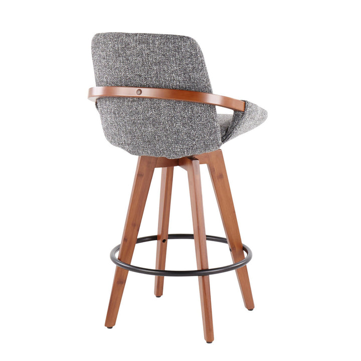 Whitacre Swivel Stool Wade Logan® Seat Height: Counter Stool (26" Seat Height), Upholstery: Gray Noise Tweed
