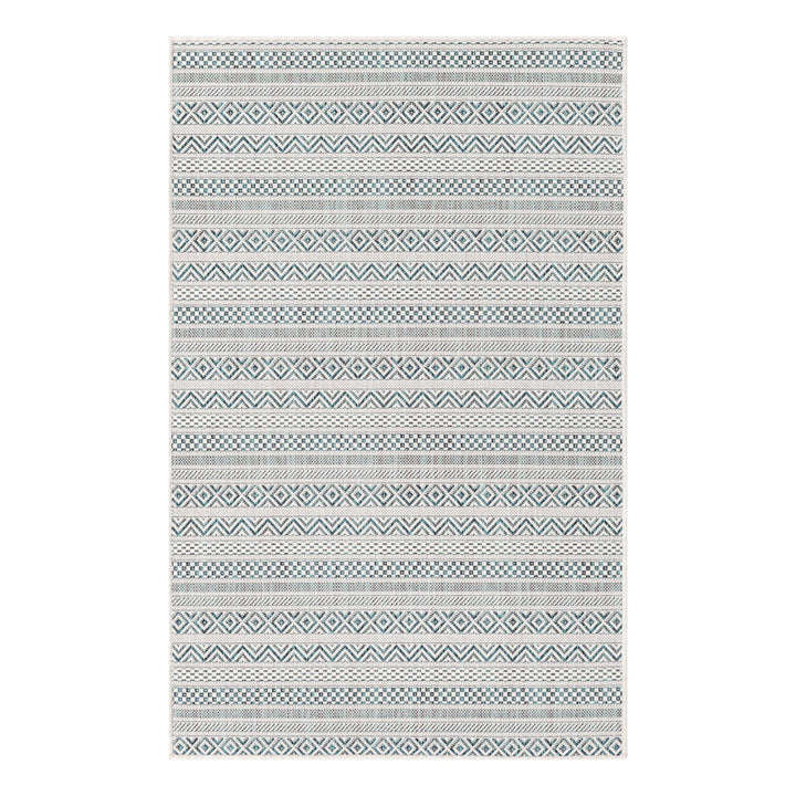 Hewitt Striped Teal Indoor / Outdoor Area Rug Steelside™ Rug Size: Rectangle 3'3" x 5'3"