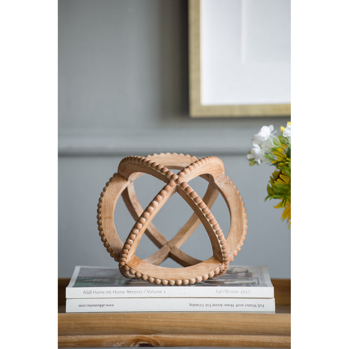 Delaney Decorative Ball Table Accent with Bead Trim Joss & Main Size: 10" H x 10" W x 10" D