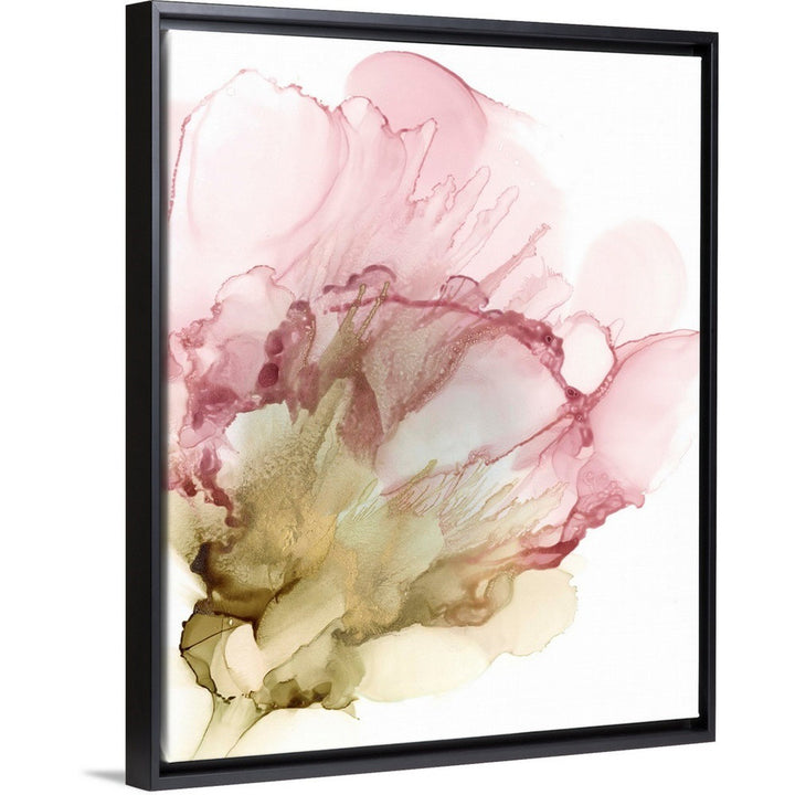 'Flowering Pink II' by Jennifer Goldberger - Painting Print on Canvas Latitude Run® Size: 32" H x 26" W x 1.75" D Format: Black Floater Framed