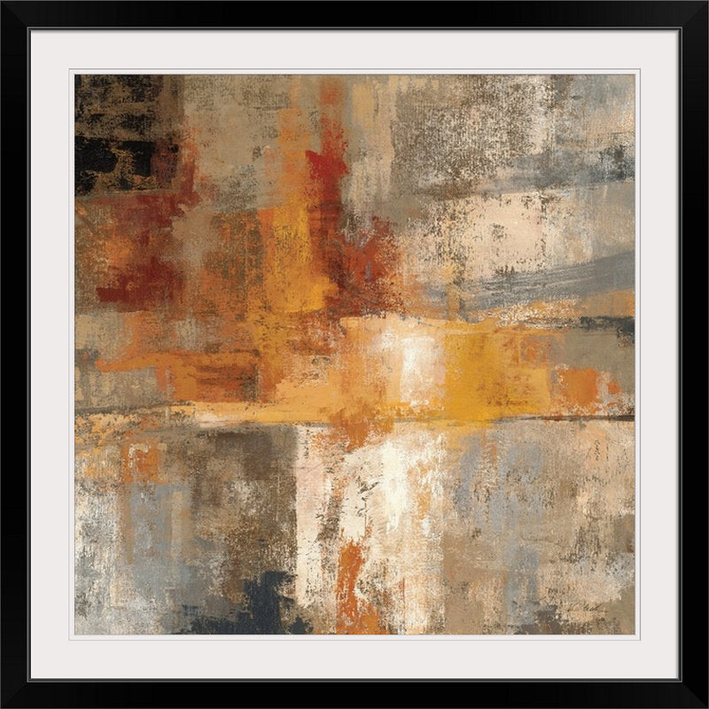 Silver and Amber Crop' by Aniessa Painting Print Winston Porter Size: 24" H x 24" W x 1" D Format: Black Framed