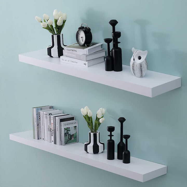 Bovina Floating Shelf Winston Porter Size: 2" H x 24" W x 9.25" D Finish: White