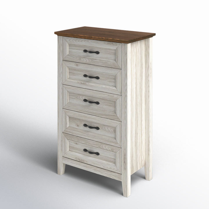 Humphrey 5 Drawer 27.5" W Chest Laurel Foundry Modern Farmhouse® Color: Antique White/Brown