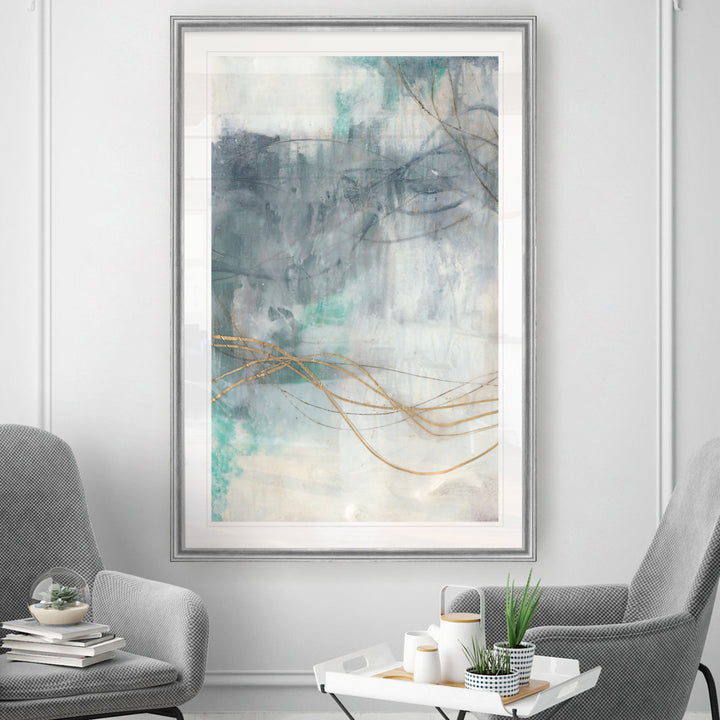 Undulating Oro I' Print on Canvas Etta Avenue™ Size: 26.5" H x 36.5" W x 1.5" D Format: Silver Framed