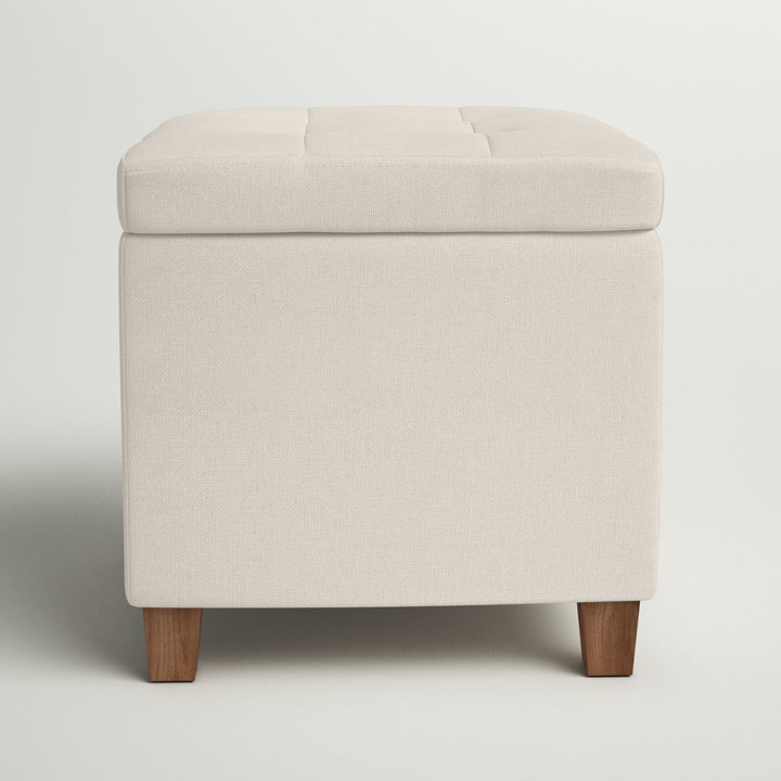 Ana 17.5" Wide Tufted Square Storage Ottoman Andover Mills™ Body Fabric: Cream