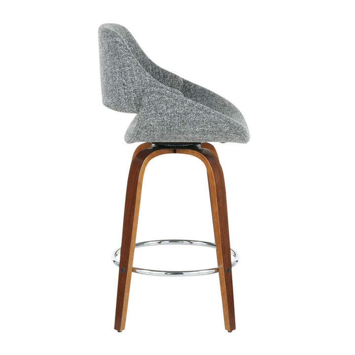 Lakyia Upholstered Bar & Counter Stool with Round Footrest George Oliver Upholstery: Gray, Seat Height: Counter Stool (26" Seat Height)