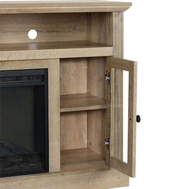 Tucci TV Stand for TVs up to 50" with Electric Fireplace Included Darby Home Co Color: Natural