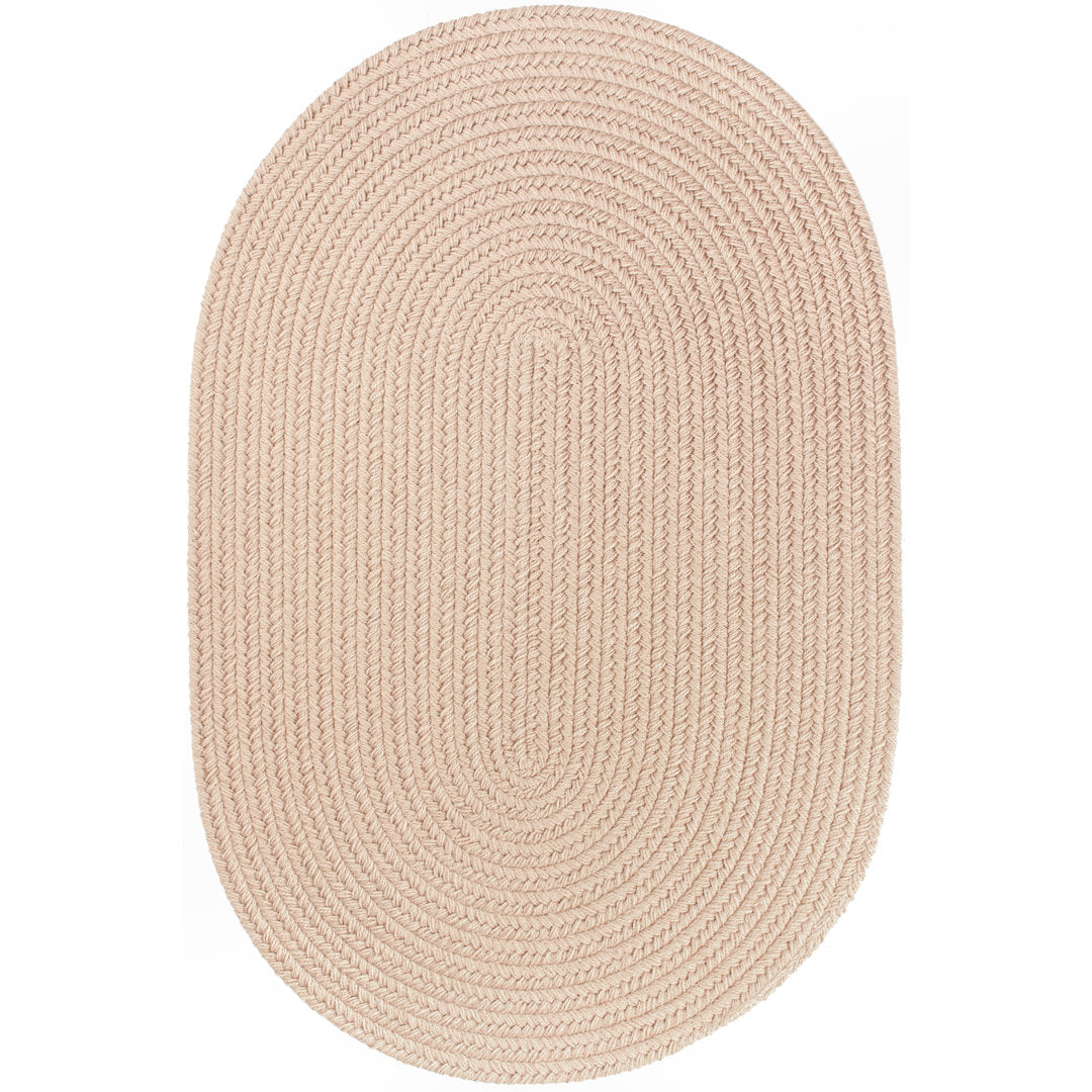 Smyth Hand Braided Beige Indoor/Outdoor Area Rug August Grove® Rug Size: Oval 2' x 3'