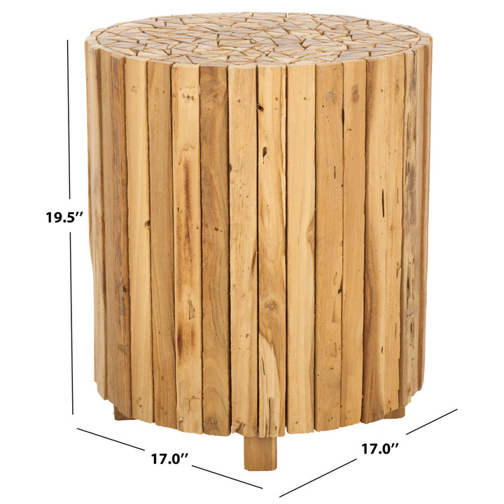 Hopper Solid Wood Drum End Table Loon Peak®