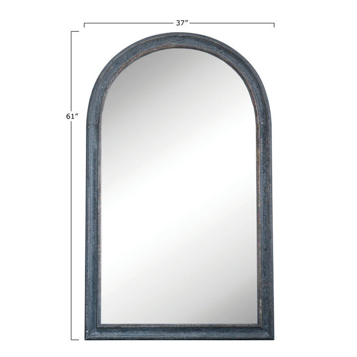 Giovannina Distressed Reclaimed Wood Arch Wall Mirror Latitude Run®