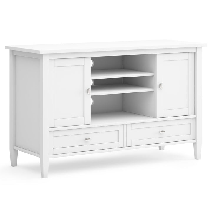 Warm Shaker SOLID WOOD TV Media Stand iFor TVs up to 50 inches Simpli Home Color: White