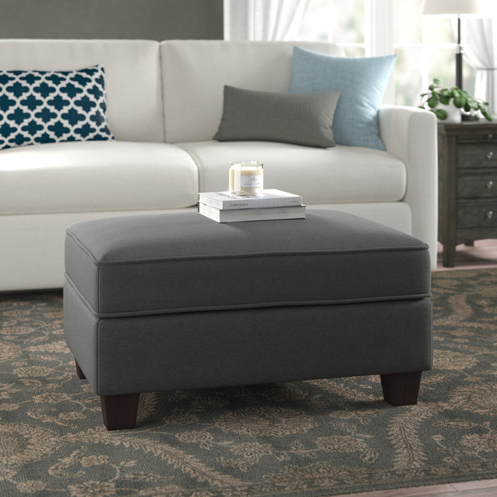 Alitza 34.49'' Wide Rectangle Storage Ottoman Wade Logan® Body Fabric: Charcoal Gray