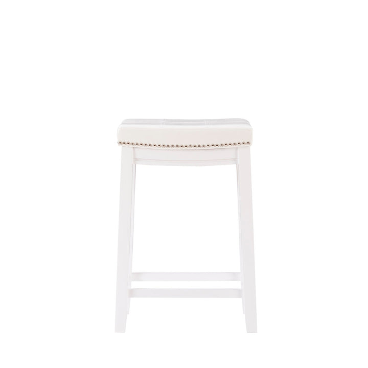 Arlyce Counter & Bar Solid Wood Backless Stool with Upholstered Seat Lark Manor™ Seat Height: Counter Stool (26.5" Seat Height)