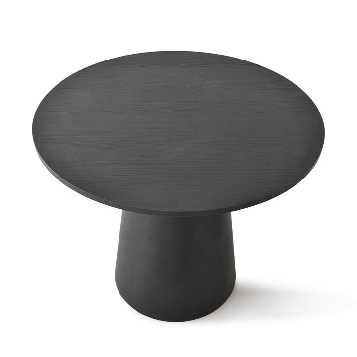 Agne 35" Round Pedestal Dining Table George Oliver Color: Black
