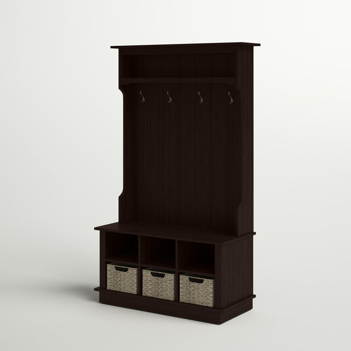 Bridget Hall Tree with Open Storage Sand & Stable™ Color: Midnight Cherry