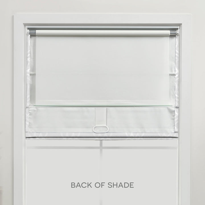 Exclusive Home Prague Trellis 100% Blackout Roman Shade Amalgamated Textiles Color: White Width: 34" W