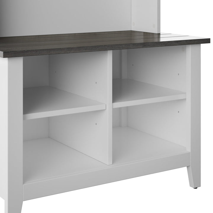 Cleobury Hall Tree with Bench and Shoe Storage Laurel Foundry Modern Farmhouse® Color: White
