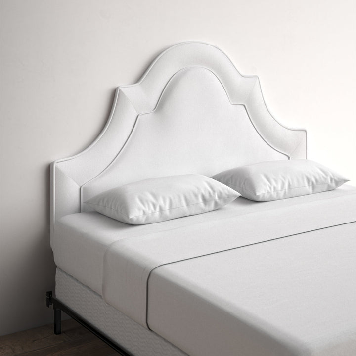 McAfee Velvet Upholstered Panel Headboard Kelly Clarkson Home Size: Full Upholstery: Classic White Velvet