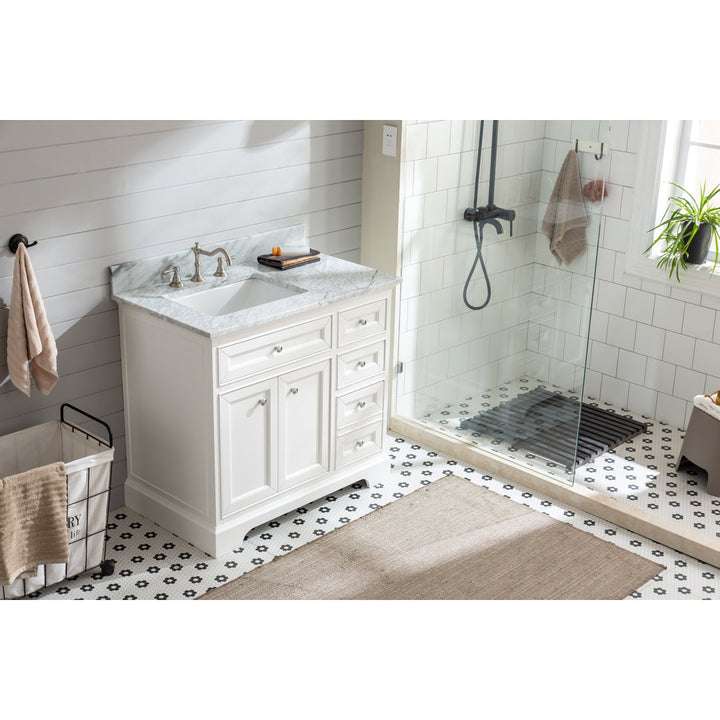 Amiri 37" Single Bathroom Vanity Set Birch Lane™ Base Finish: White