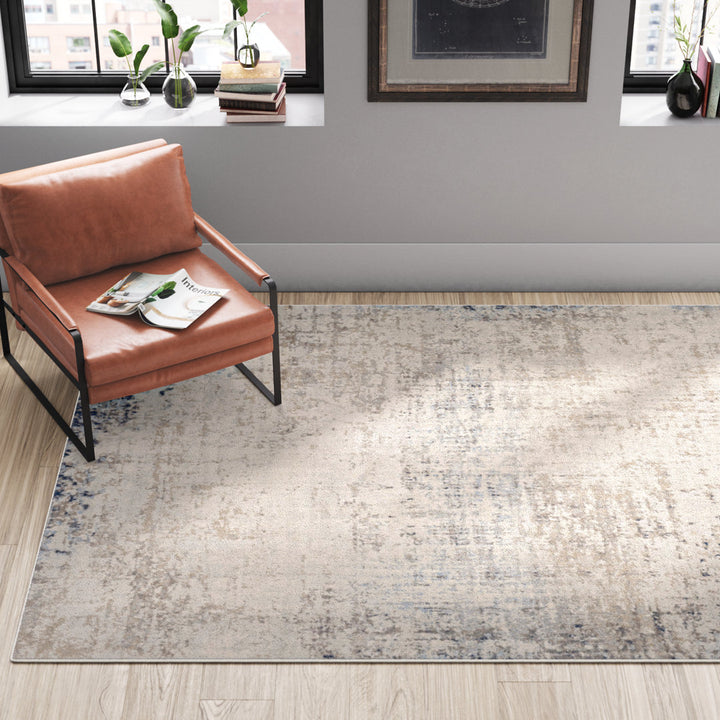 Jemison Abstract Blue/Ivory Area Rug Trent Austin Design® Rug Size: Rectangle 6'7" x 9'