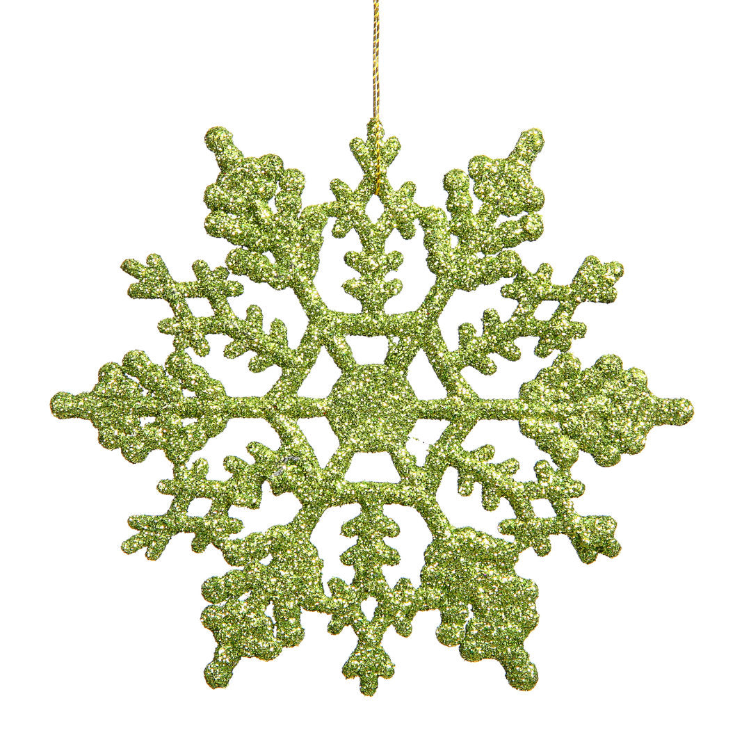Glitter Snowflake Ornament Mercury Row® Color: Lime