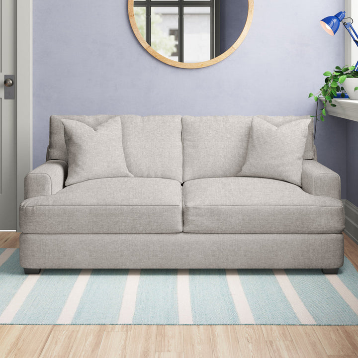 Emilio 65" Recessed Arm Loveseat With Reversible Cushions Wayfair Custom Upholstery™ Fabric: Bella Ash Performance Velvet