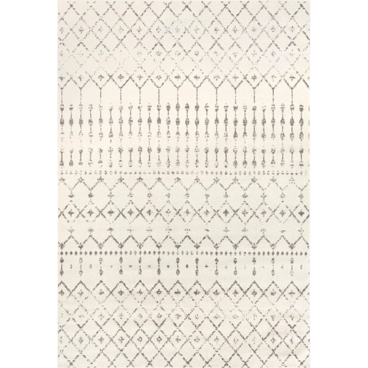 Giannini Geometric Moroccan Area Rug in Gray/ Off White Union Rustic Rug Size: Rectangle 9' x 12'