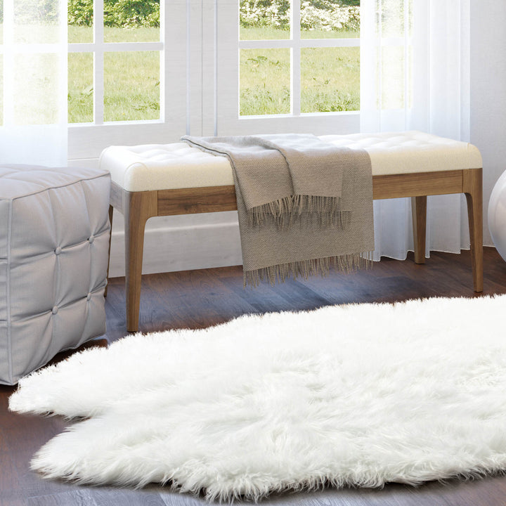 Diller White Faux Sheepskin Fur Machine Washable Shag Fluffy Area Rug Willa Arlo™ Interiors Rug Size: Novelty 4' x 6'