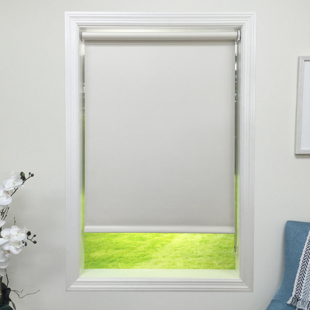 Oyster Blackout Roller Shade Harbor Shades Width: 60", Length: 60"