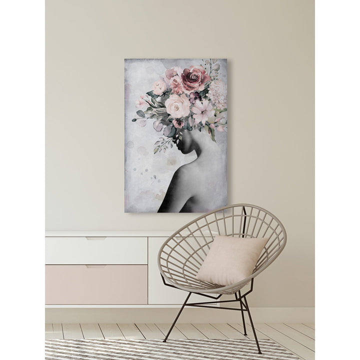 Fresh Floral Crown - Wrapped Canvas Print Marmont Hill Size: 18" H x 12" W x 1.5" D