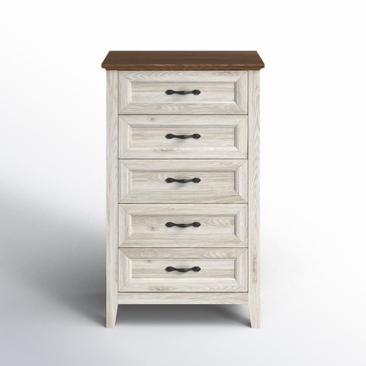 Humphrey 5 Drawer 27.5" W Chest Laurel Foundry Modern Farmhouse® Color: Antique White/Brown