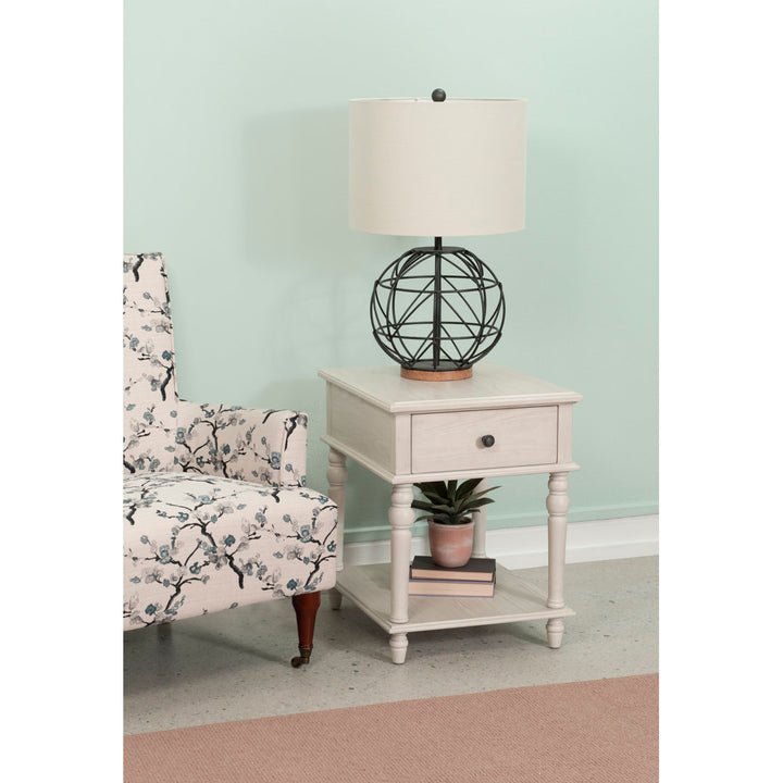 Birkley End Table with Storage Drawer Sand & Stable™ Color: Cream
