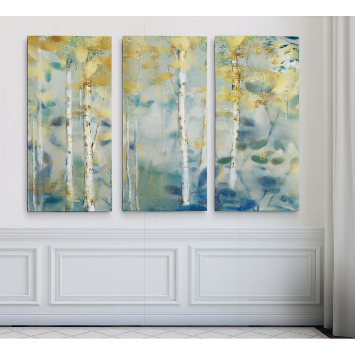 'Gilded Forest II' Multi-Piece Image on Wrapped Canvas Red Barrel Studio® Overall Size: 32" H x 48" W x 1.5" D