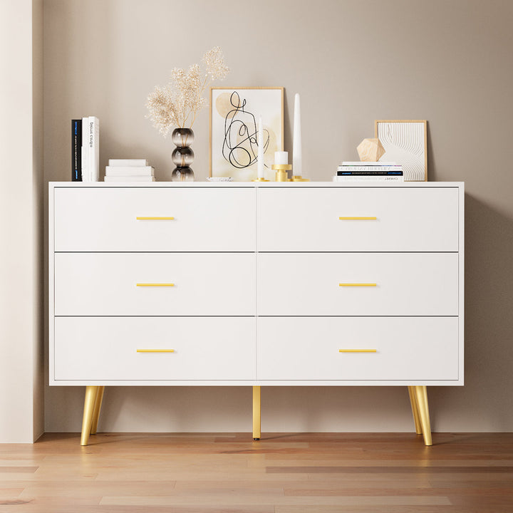 Kamily 6 Drawer 47.25" W Double  Dresser Mercer41 Color: White