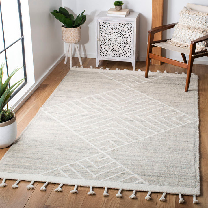 Adelia Geometric Hand Tufted Wool Beige Area Rug Steelside™ Rug Size: Square 7'