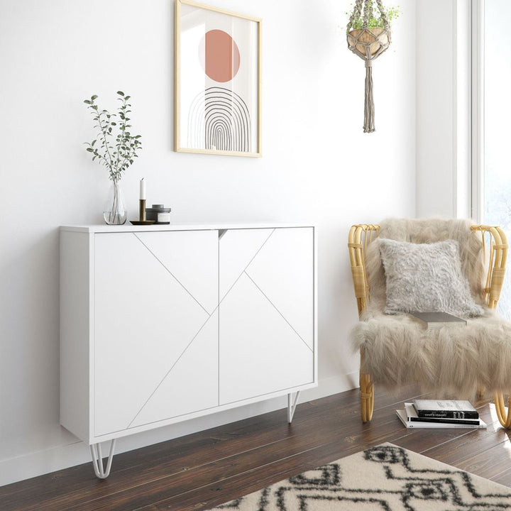 Azerion 2 - Door Accent Cabinet Wade Logan® Color: White