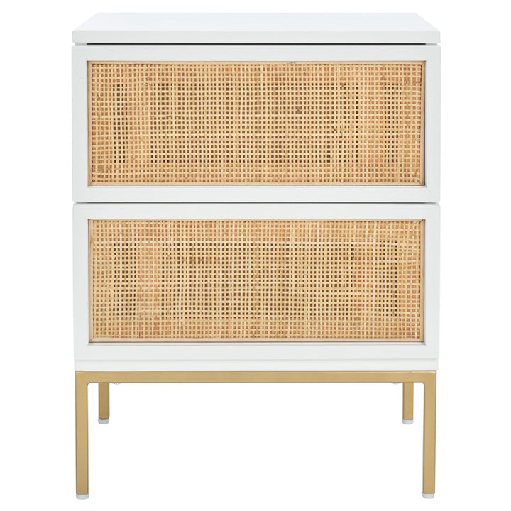 Prudhoe 2 Drawer Solid Wood Nightstand Sand & Stable™ Color: Gold/White