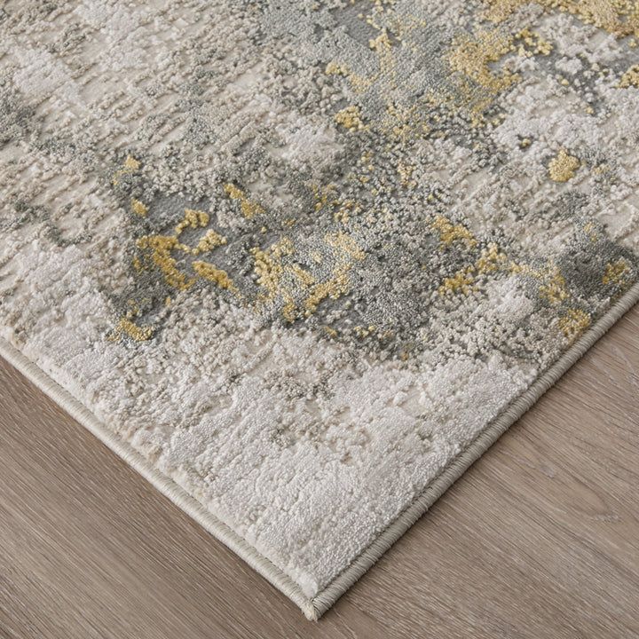 Annya Modern Abstract Power Loom Gold/Birch Rug Lark Manor™ Rug Size: Rectangle 8' x 11'