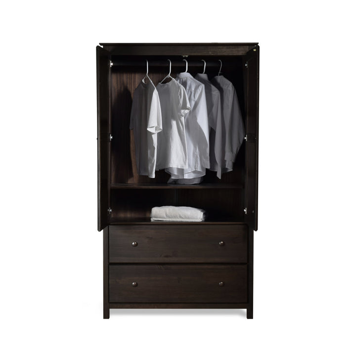 Shaker Wardrobe Armoire Grain Wood Furniture Color: Espresso