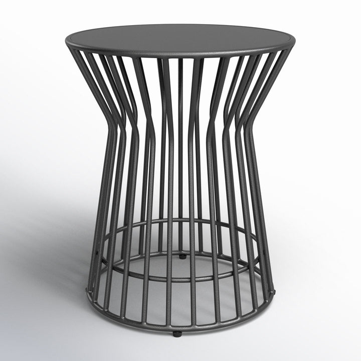 Roberta Powder Coated Steel Side Table Novogratz Color: Charcoal