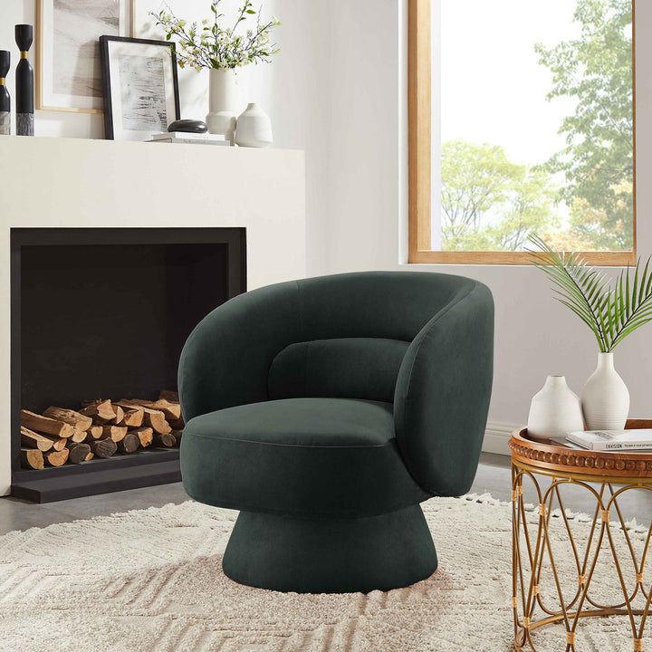 Saboor MINIMORE Modern Style Swivel Accent Chair Orren Ellis Fabric: Dark Gray Velvet