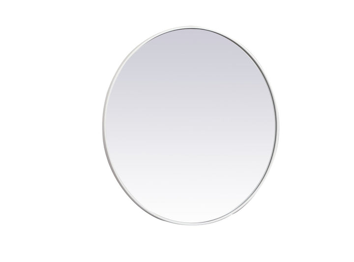 Sabine Metal Round Wall Mirror RE/FINE™ Size: 39" x 39" Finish: White