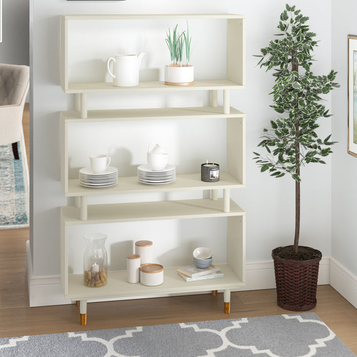 Camylle Standard Bookcase Everly Quinn Color: Antique White/Gold
