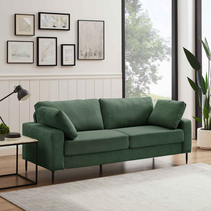 Jeses MINIMORE Modern Style Etta 84.3" Mid-Century Modern Design Sofa Corrigan Studio® Fabric: Light Green Linen Blend