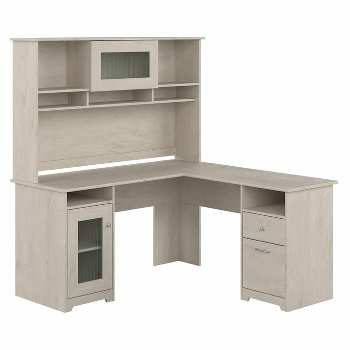 Shelonda L-Shape Executive Desk with Hutch Latitude Run® Color: Linen White Oak