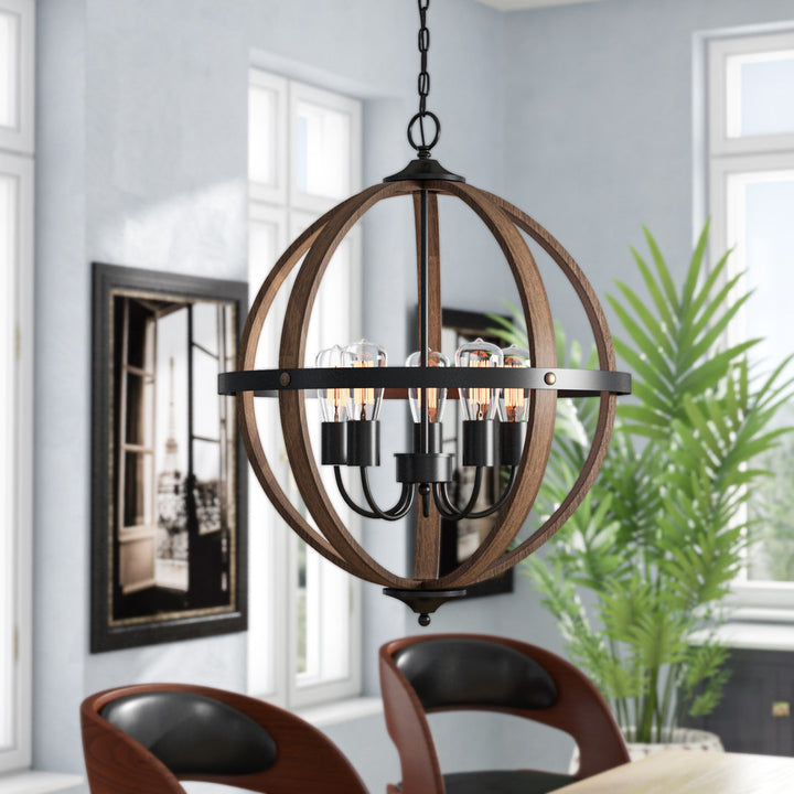 Barreras 5 - Light Unique / Statement Globe Chandelier Three Posts™
